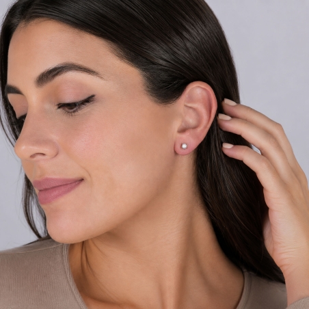 Pendientes Plata primera ley y circonita "Surat"