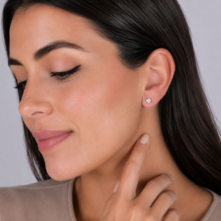 Pendientes Plata primera ley y circonita "Surat"