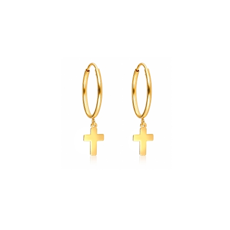 Pendientes Oro 18k cruz "Simbols"