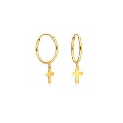 Pendientes Oro 18k cruz "Simbols"