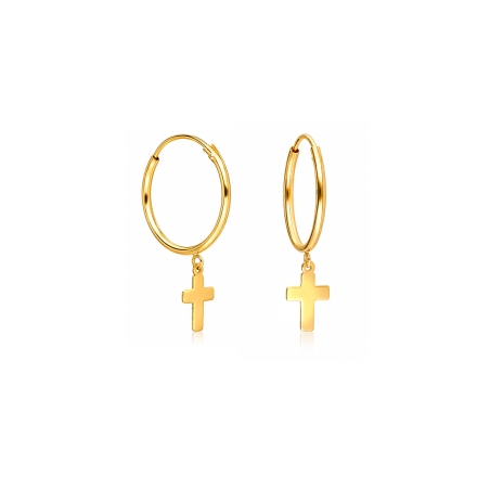 Pendientes Oro 18k cruz "Simbols"