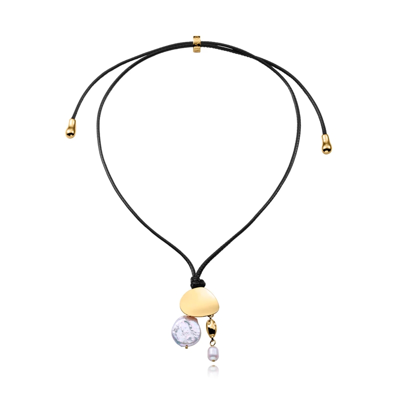 Collar Viceroy cordón y perlas naturales 15187C01012