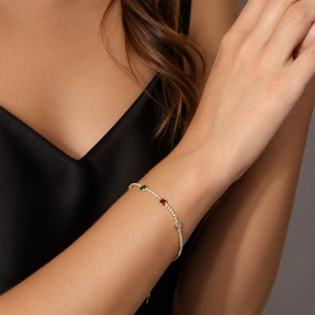 Pulsera Plata primera ley y circonitas "4 Seasons"