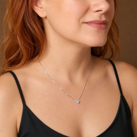 Gargantilla Plata primera ley y circonita 6mm "Daiser"