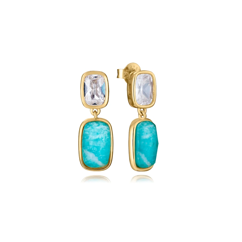 Pendientes Viceroy plata y amazonita 2341E100-49