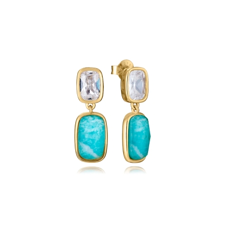 Pendientes Viceroy plata y amazonita 2341E100-49