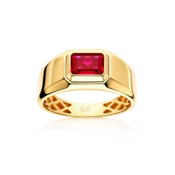 Anillo Oro 18k y gema roja "Laufey"
