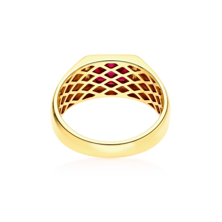 Anillo Oro 18k y gema roja "Laufey"
