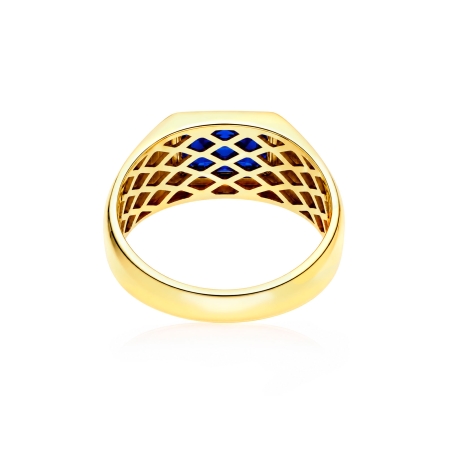 Anillo Oro 18k y gema azul "Laufey"