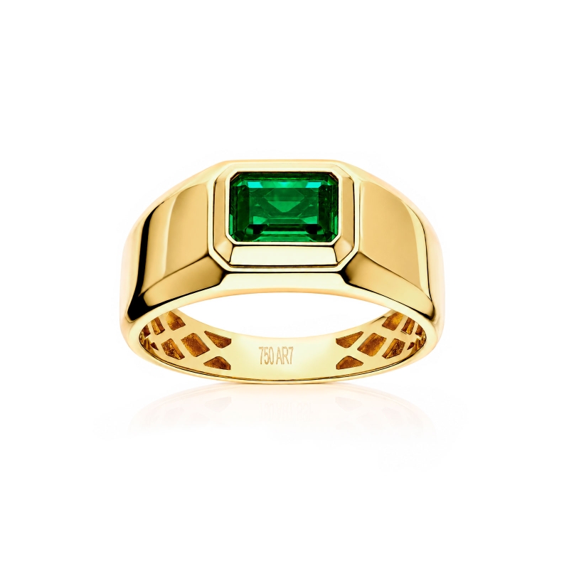 Anillo Oro 18k y gema verde "Laufey"