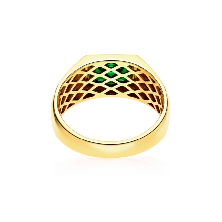 Anillo Oro 18k y gema verde "Laufey"