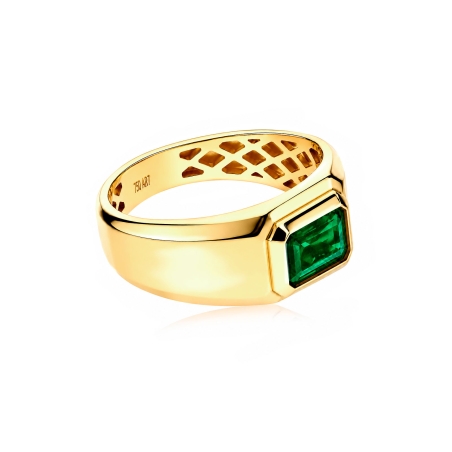 Anillo Oro 18k y gema verde "Laufey"