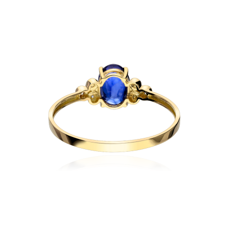 Anillo Oro 18k, zafiro y diamantes 0.04cts "Barile"