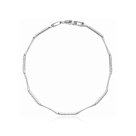 Pulsera Oro blanco 18k y circonitas "Regina"
