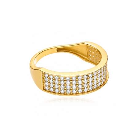 Anillo Oro 18k y circonitas "Mobai"