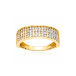 Anillo Oro 18k y circonitas "Mobai"