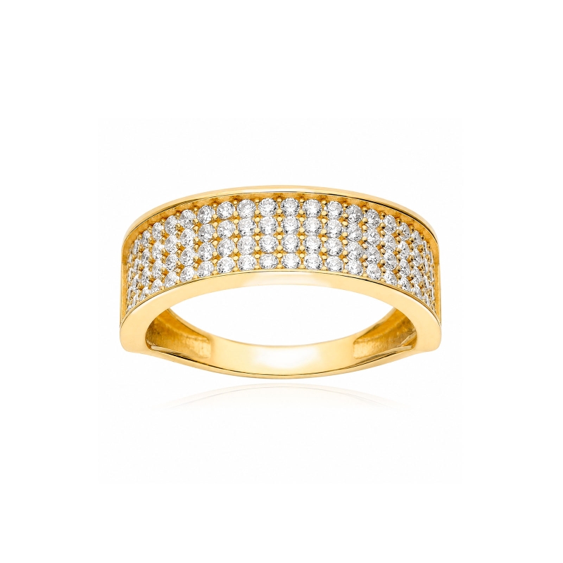 Anillo Oro 18k y circonitas "Mobai"
