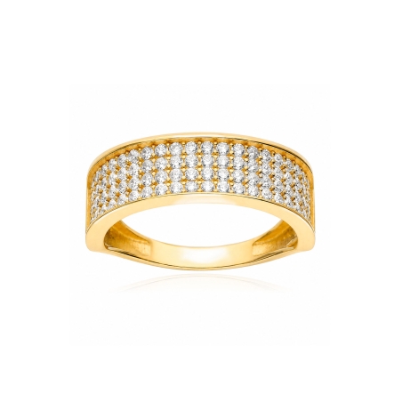 Anillo Oro 18k y circonitas "Mobai"