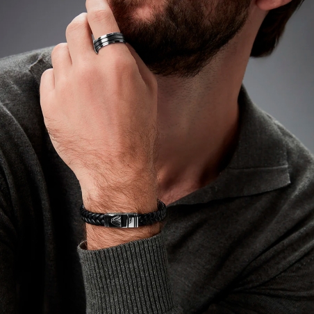 Pulsera Viceroy acero y piel 14330P01010