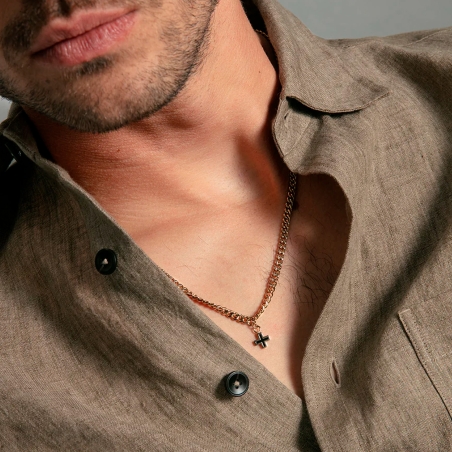 Collar Viceroy Acero y cruz 14393C01012