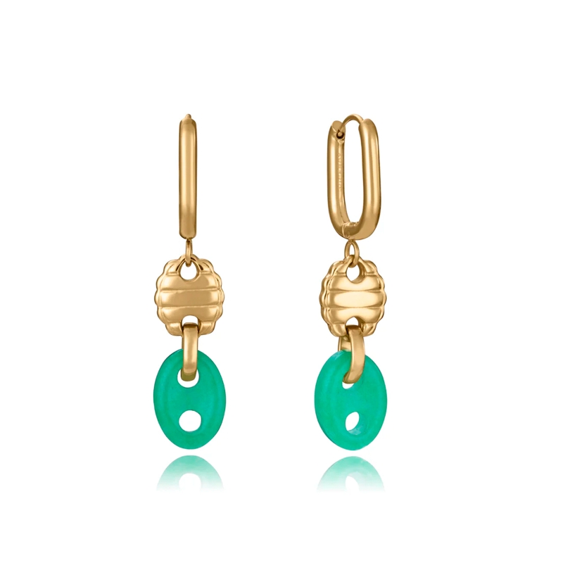 Pendientes Viceroy y calcedonia verde 14274E01016