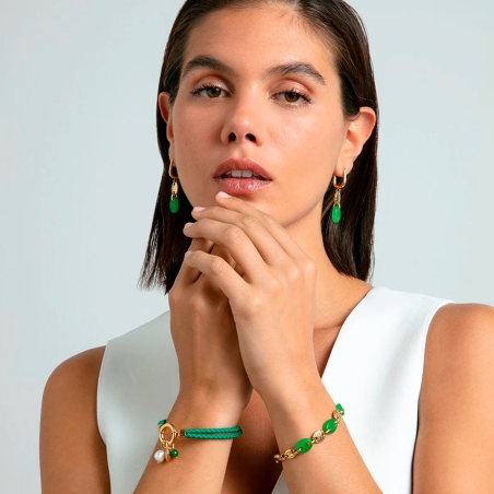 Pendientes Viceroy y calcedonia verde 14274E01016