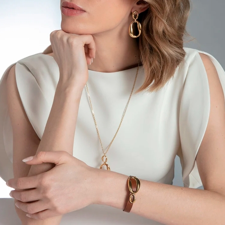 Pulsera Viceroy acero y piel 15205P01011