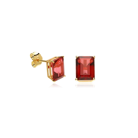 Pendientes Oro 18k y topacios rojos "Wanda"