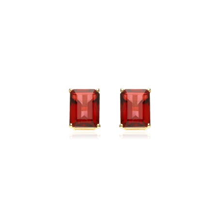 Pendientes Oro 18k y topacios rojos "Wanda"