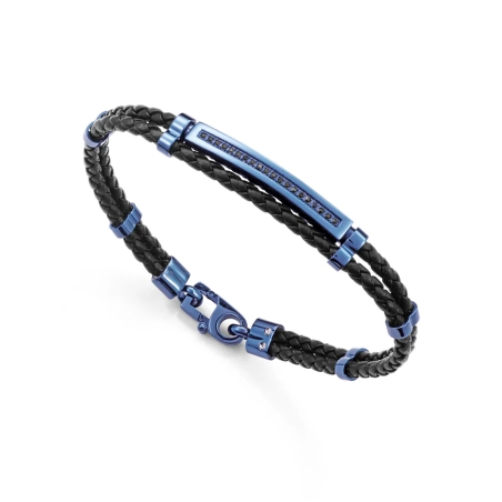 Pulsera Viceroy acero azul y piel 15210P01013