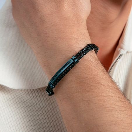 Pulsera Viceroy acero azul y piel 15210P01013