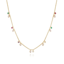 Collar Viceroy Mujer Plata Baño Oro Circonitas De Colores 9122C100-39