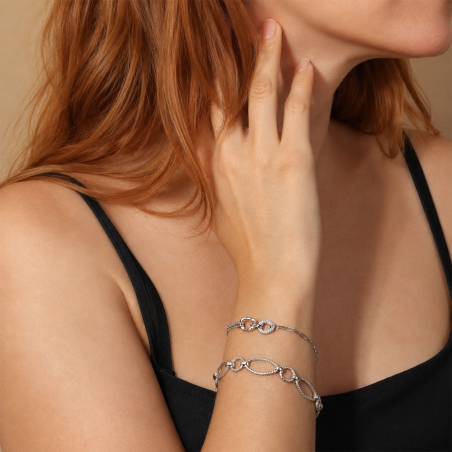 Pulsera Plata primera ley eslabones "Ziam"