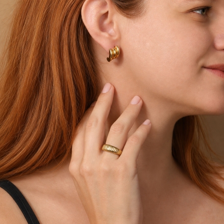 Anillo Plata Baño Oro 18k "Araya"