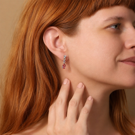 Pendientes Plata primera ley y circonitas "Lujosa"