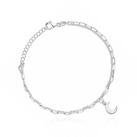 Pulsera plata primera ley luna "Monarca"