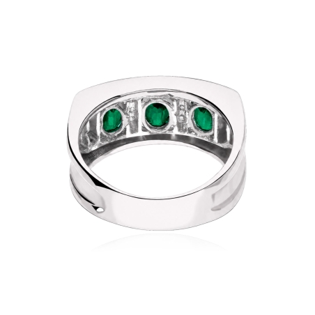 Anillo oro 18k, circonitas y esmeraldas "Salomé"