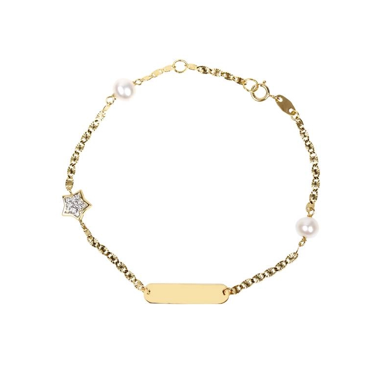 Pulsera "Magical" Oro 18k. con perlas y circonitas