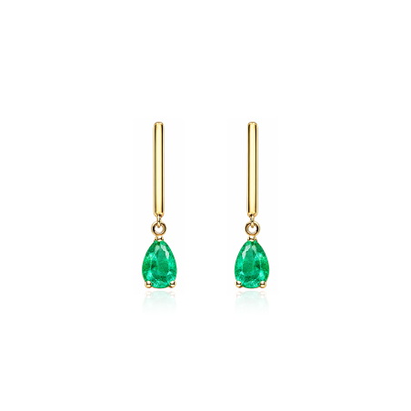 Pendientes oro 18k y esmeraldas "Leandri"