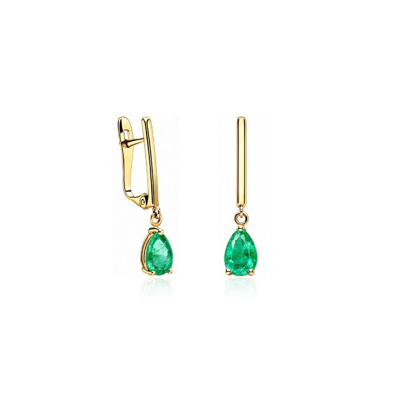 Pendientes oro 18k y esmeraldas "Leandri"
