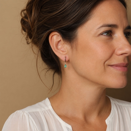 Pendientes oro 18k y esmeraldas "Leandri"