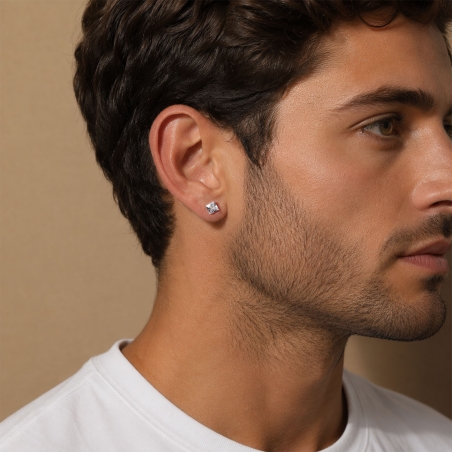 Pendientes plata primera ley y circonita "Cristiano"