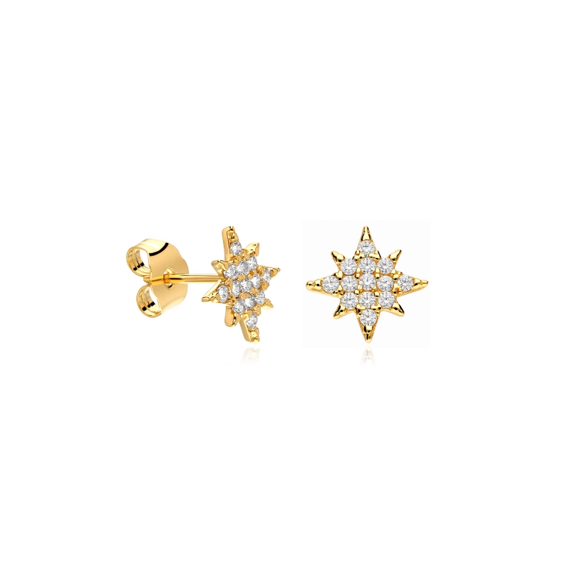 Pendientes oro 9k y circonitas "Constelación"