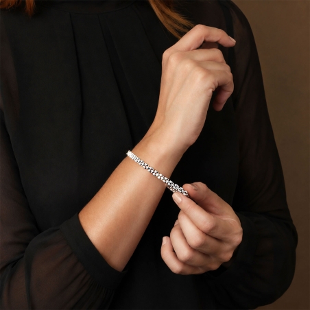 Pulsera plata primera ley 20.5cm "Nikkolasa"