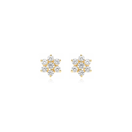 Pendientes oro 9k y circonitas "Delia"