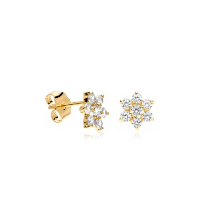 Pendientes oro 9k y circonitas "Delia"