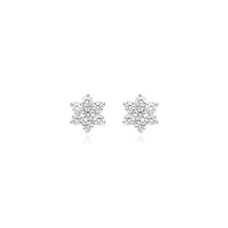 Pendientes oro blanco 9k y circonitas "Delia"
