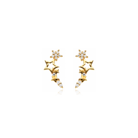 Pendientes oro 9k y circonitas "Fugaz"