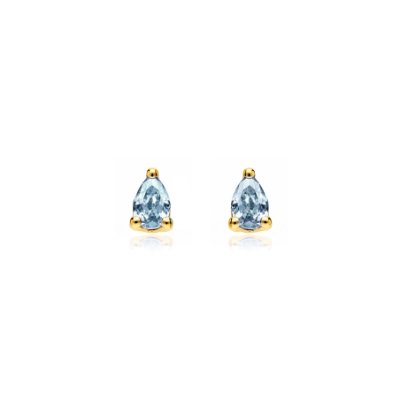 Pendientes oro 9k y circonitas azules "Kolore"