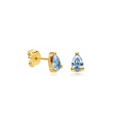 Pendientes oro 9k y circonitas azules "Kolore"